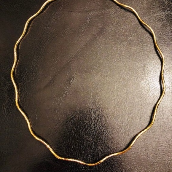 Vintage Italy Gold Tone 925 Wavy Necklace - Picture 4 of 5
